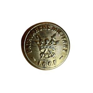 Antique Brass Patriarchs Militant IOOF Odd Fellows Button MC Lilley Co Columbus